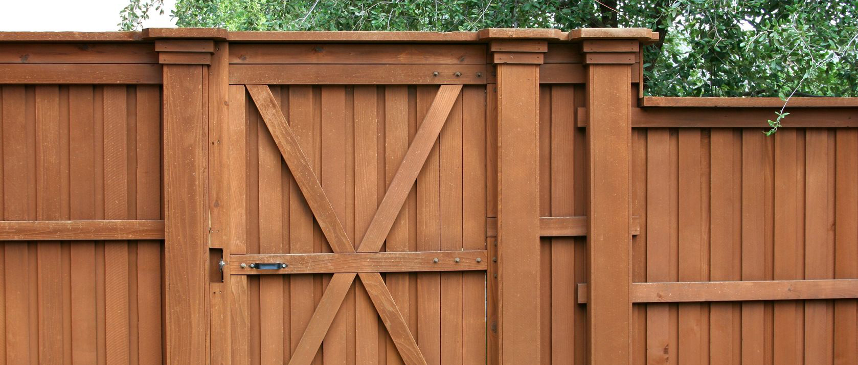 Wooden gated fence