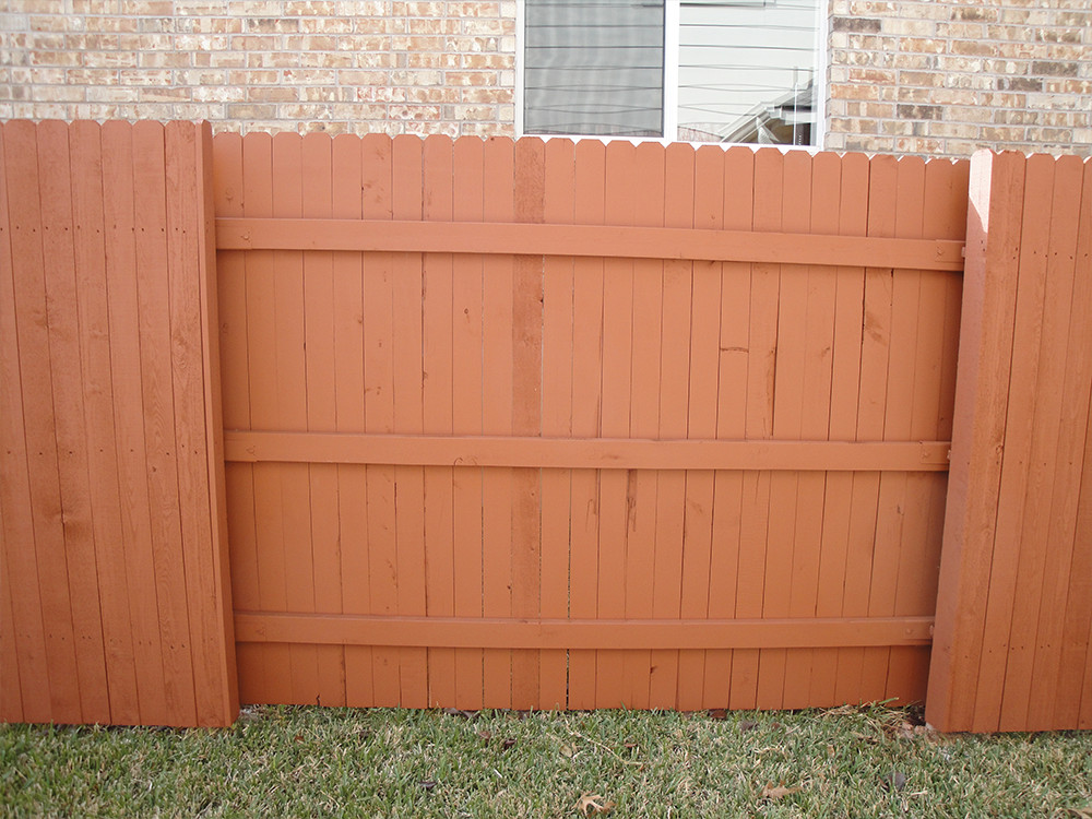 Red wooden fence