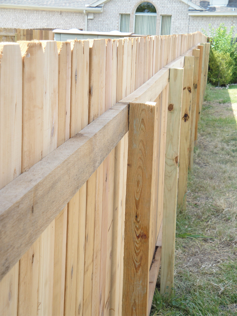 Wooden fence with wooden posts