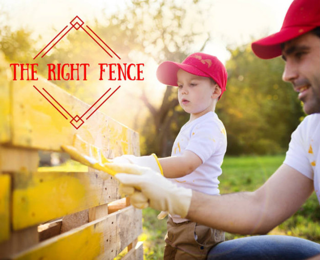 the-right-fence-son-father-painting father and son painting fence