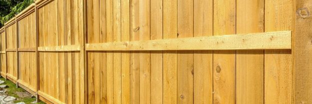 wooden fence in summer