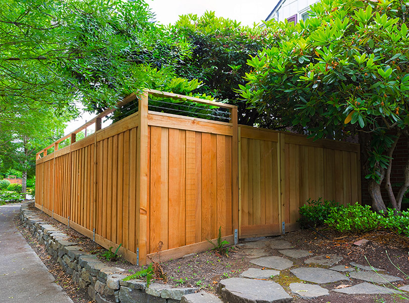 Exterior wooden fence in Austin